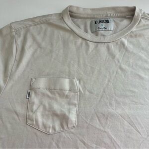 Linksoul Men’s Rincon Crew‎ Neck Pocket Short sleeve shirt golf Tan medium pima